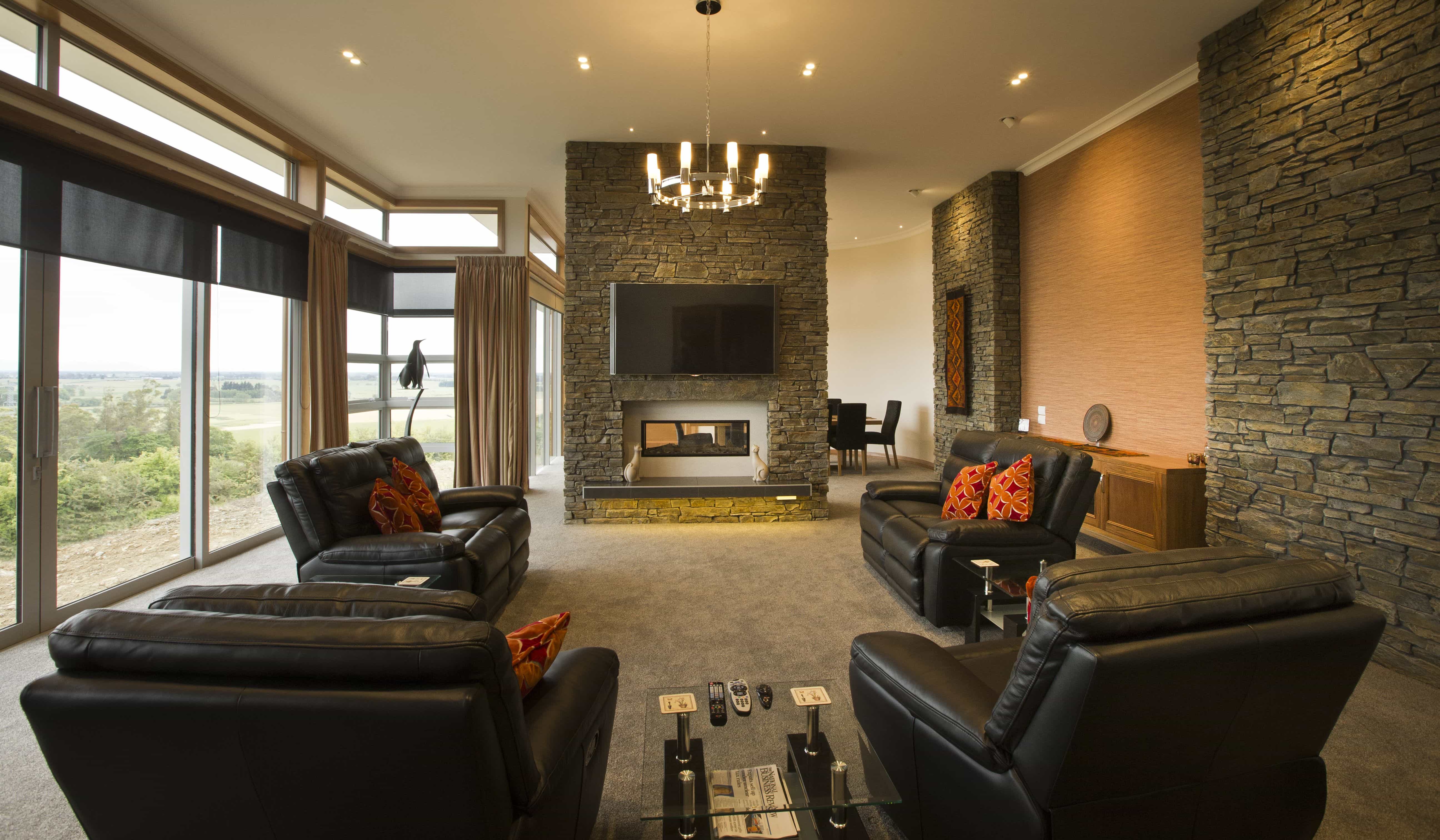  Formal lounge with stone work to mirror the outside of the house