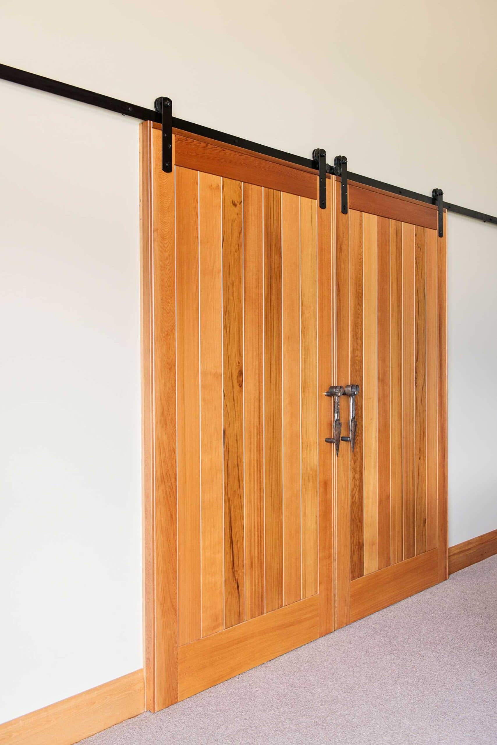  The timber for these sliding doors were chosen for their rustic style and colour.