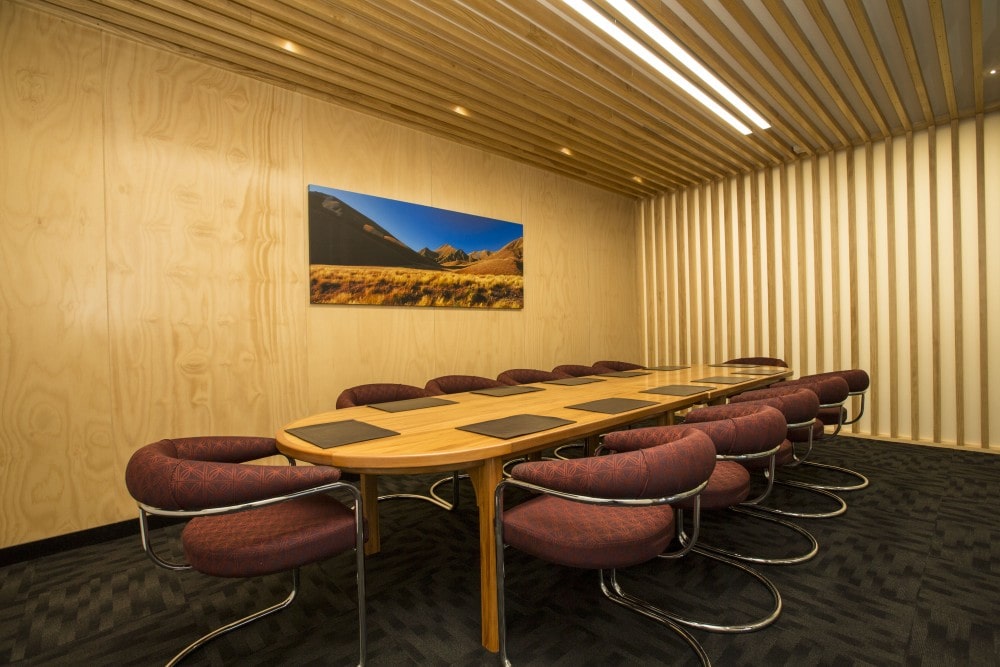 The board room with a Brian High photo of Lindis Pass  